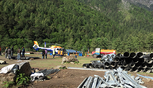 Bhutan Helicopter Services undertakes lifting operation - BBSCL