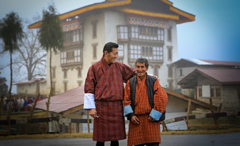 His Majesty The King with 82-year-old Kencho Tseten, in Dungkar ...